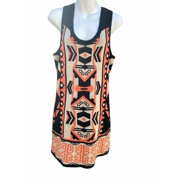 T/O Sweaters Women's Sweater Dress Large Aztec Pat - Picture 3 of 8